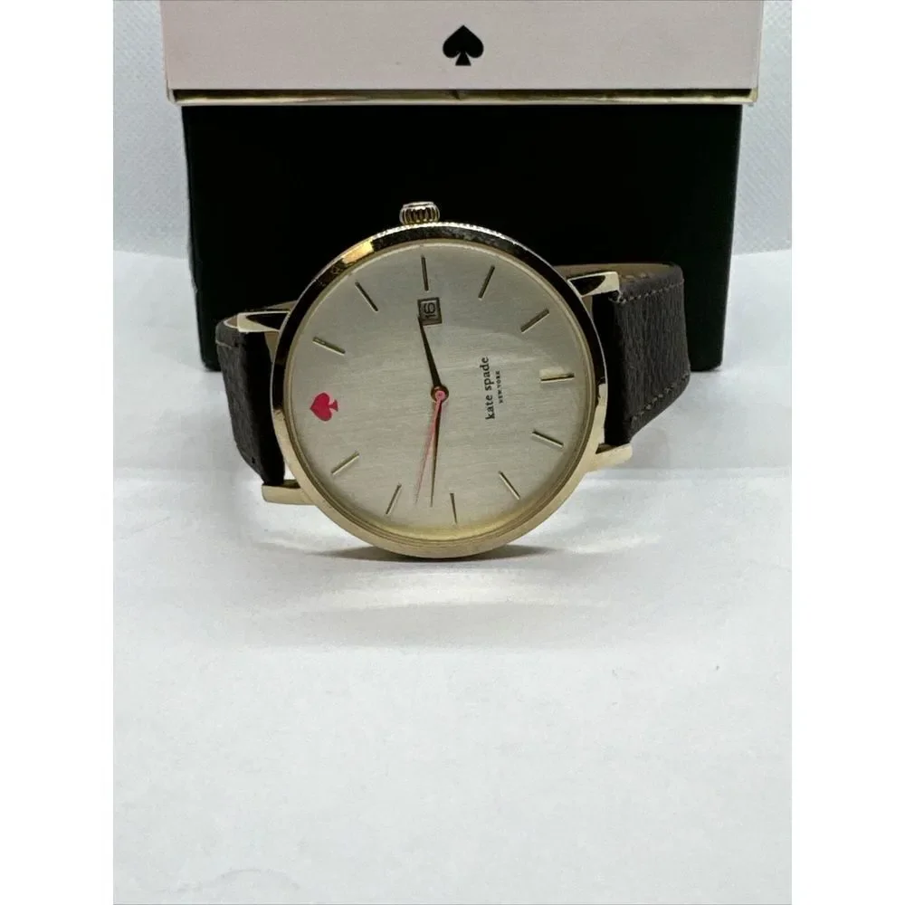 Kate Spade Gramercy 0009 Women's Black Leather Strap Analog Dial Watch JNA130